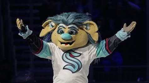The unveiling of the mascot for the seattle kraken team